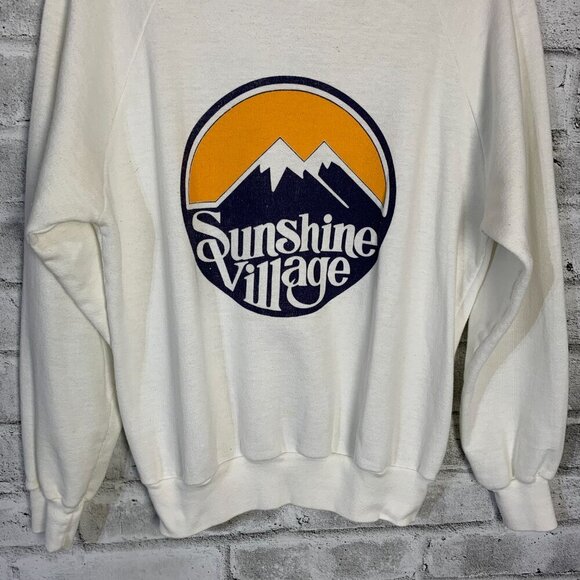Vintage Sunshine Village Graphic Crewneck Pullover Retro Sweatshirt - Picture 4 of 11